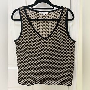 St.John Stretch Knit Top with Gold Glitter